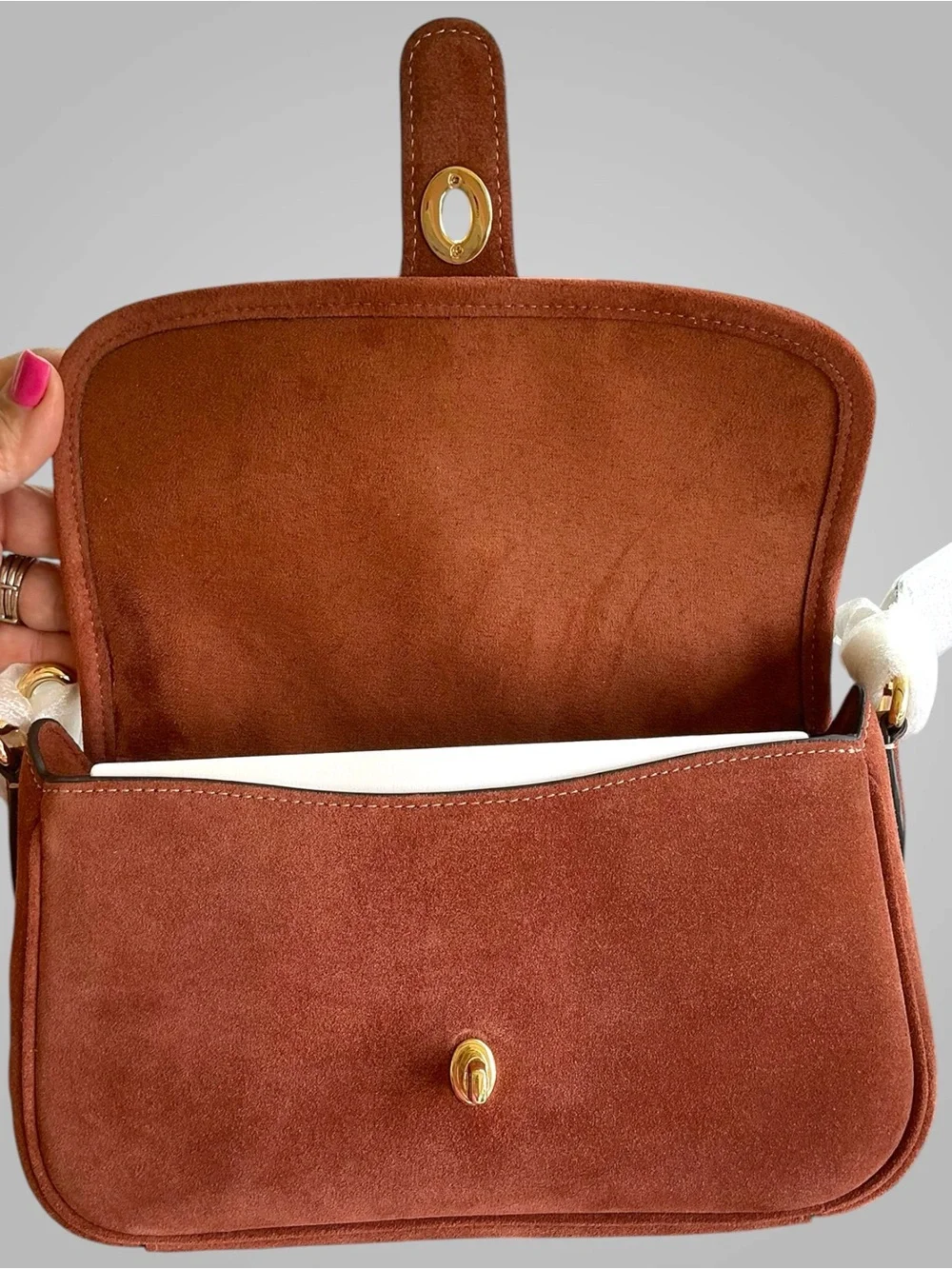 Coach Hadley Suede Crossbody Shoulder Bag Clay Brown CEB10 NWT